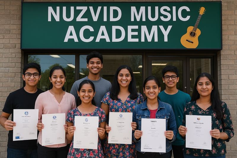Students performing at Nuzvid Music Academy in Scarborough